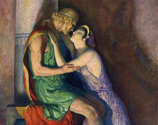 N. C. Wyeth. Одиссей и Пенелопа