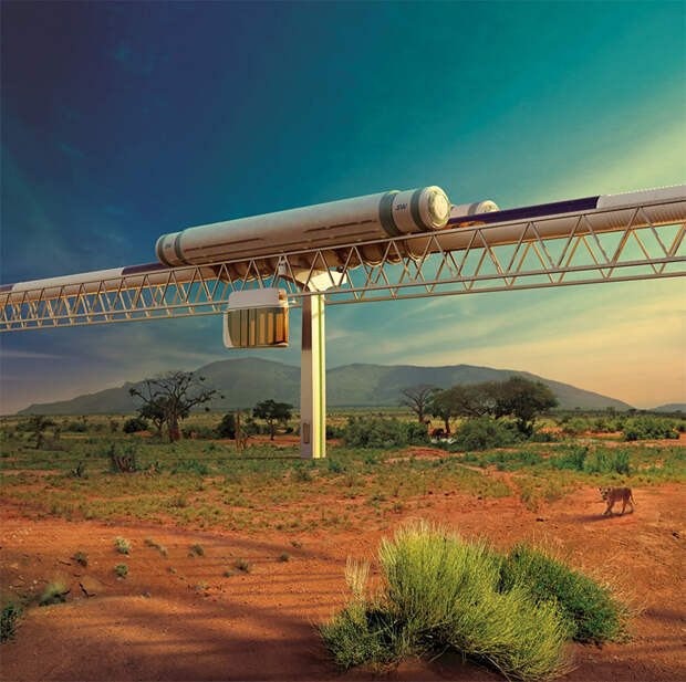 Общепланетарное транспортное средство, совмещенное с транспортной системой SkyWay