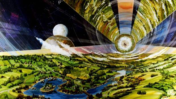 Космические колонии будущего в представлении художников NASA nasa, космические колонии, космос