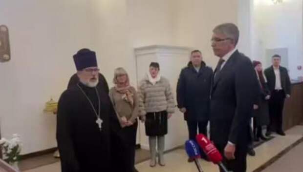 Дмитрий Миляев передал икону Георгия Победоносца в храм «Утоли моя печали»