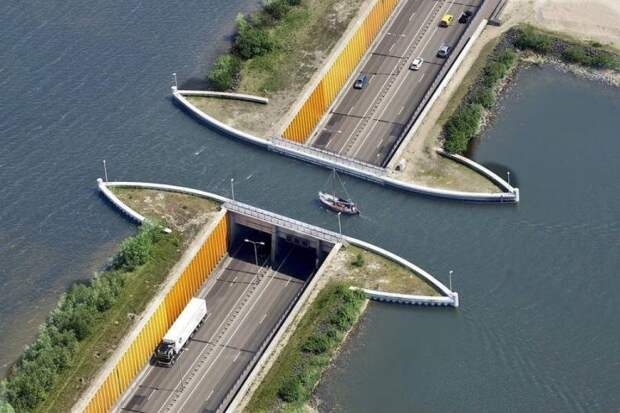 В Голландии построили водный мост, который ломает все законы физики голландия, мост, подземный мост