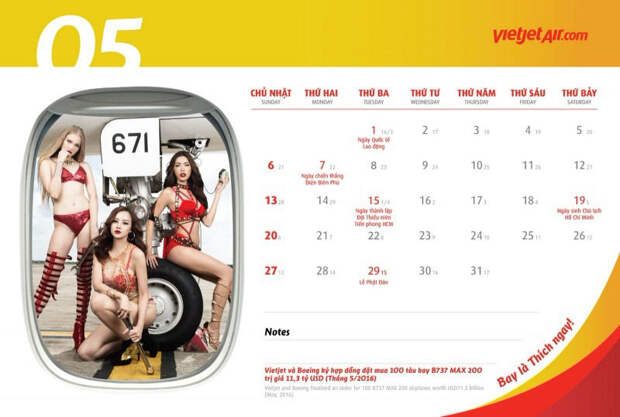 Стюардессы в бикини в календаре авиакомпании VietJet