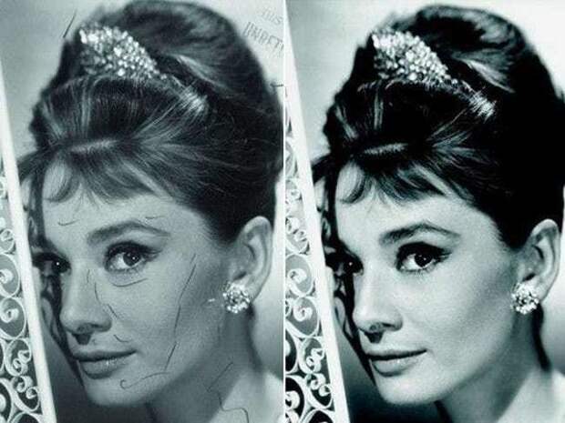 Как фотошопили, когда Photoshop и в помине не было: взгляните на звезд Голливуда и светских львиц до и после ретуши. Фотография, Photoshop, 20 век, Копипаста, Фильмы, Длиннопост