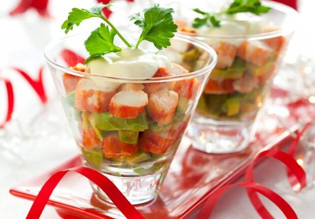 закуска с крабовыми палочками
