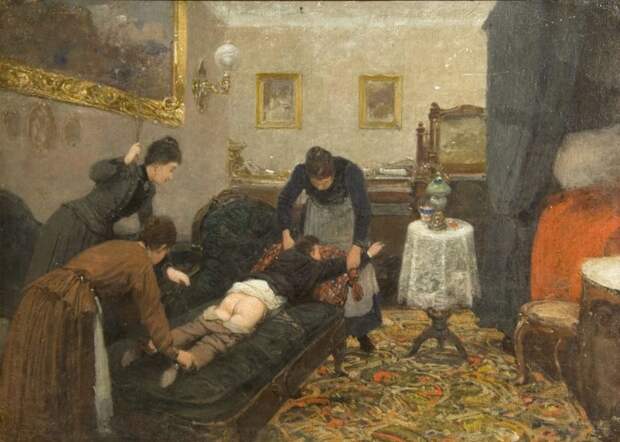 Сергей Коровин — «Перед наказанием» (1884 год) Впрочем, розгами пороли не только детей, но и взрослы