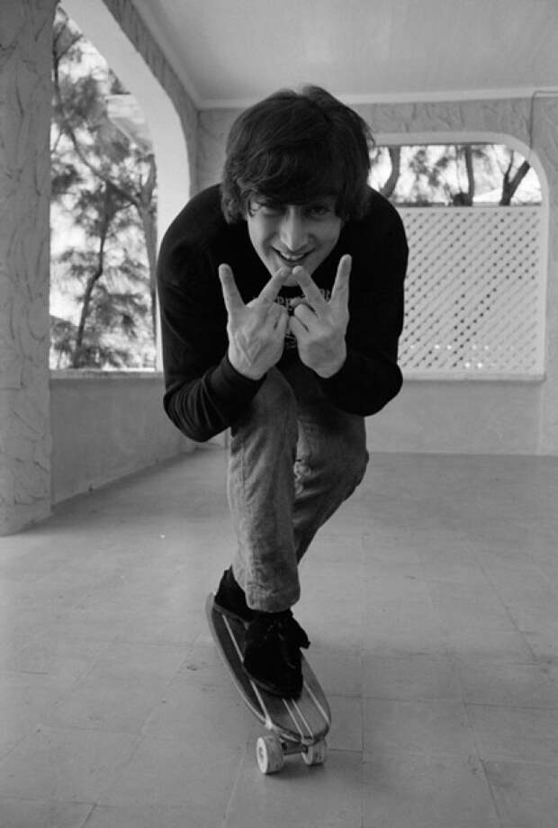 John Lennon Skateboarding 1965 during Help