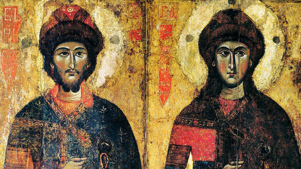 Одна из древнейших икон, изображающая Св. Бориса и Глеба. Найдена в Новгороде, но скорее всего написана в Твери в начале 1300-х. Фото: © wikipedia.org