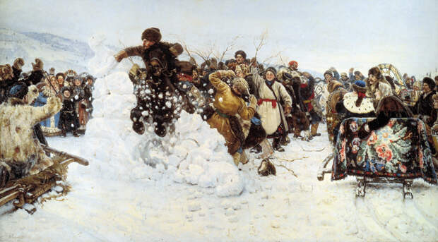 В. Суриков. Взятие снежного городка. 1891 год.
