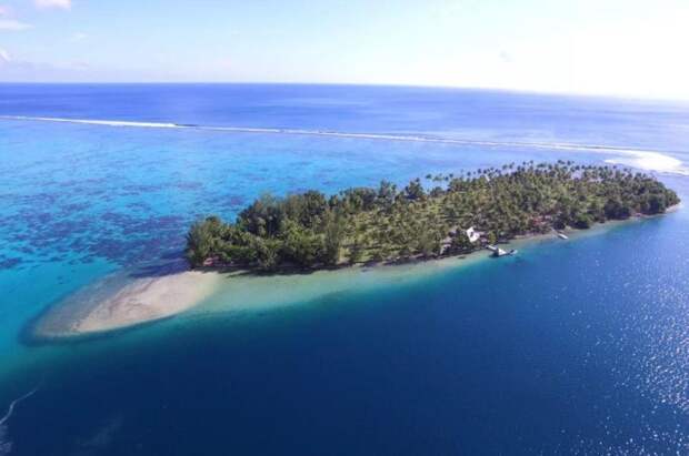 Остров Моту-Тиано во Французской Полинезии площадью более 6 гектаров, окруженный голубыми лагунами и круглогодичным теплым бризом, в следующем месяце будет продан на аукционе. Его стартовая цена составляет 6.5 миллионов долларов Французская Полинезия, аукцион, бизнес, остров, отдых, путешествие, рай, туризм