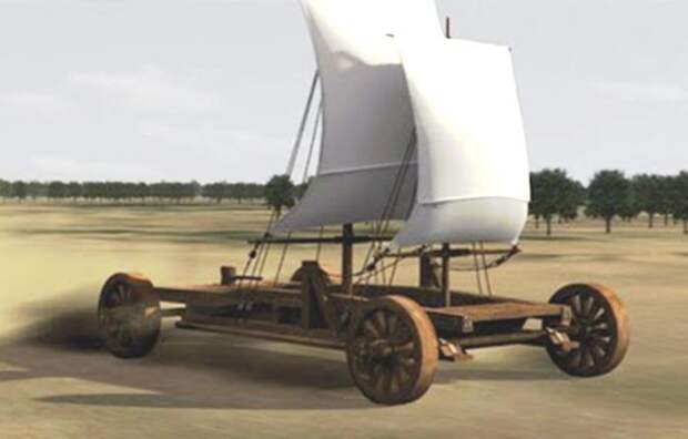 Древний китайский ветряной автомобиль. Древний китайский ветряной автомобиль.