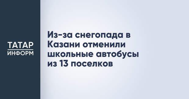 Из-за снегопада в Казани отменили школьные автобусы из 13 поселков