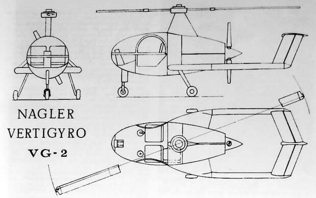 VG-2 — проект дальнейшего развития VG-1, уже с использованием компрессора, винта и фюзеляжа собственной конструкции, 1964 год. Из-за неудачи VG-1 реализован не был - Нетрадиционная любовь Бруно Наглера | Warspot.ru