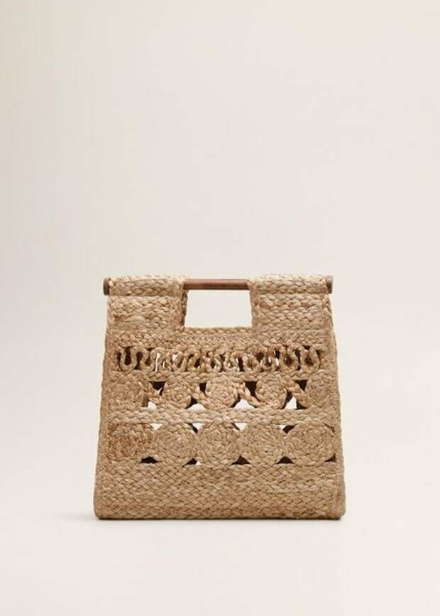 Плетеная сумка из джута бренда MANGO