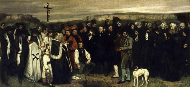 Погребение в Орнане (1850 год) - Гюстав Курбе. Погребение в Орнане (1850 год) - Гюстав Курбе.