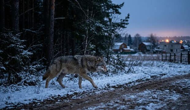 Волки стали вплотную подходить к домам в Подмосковье