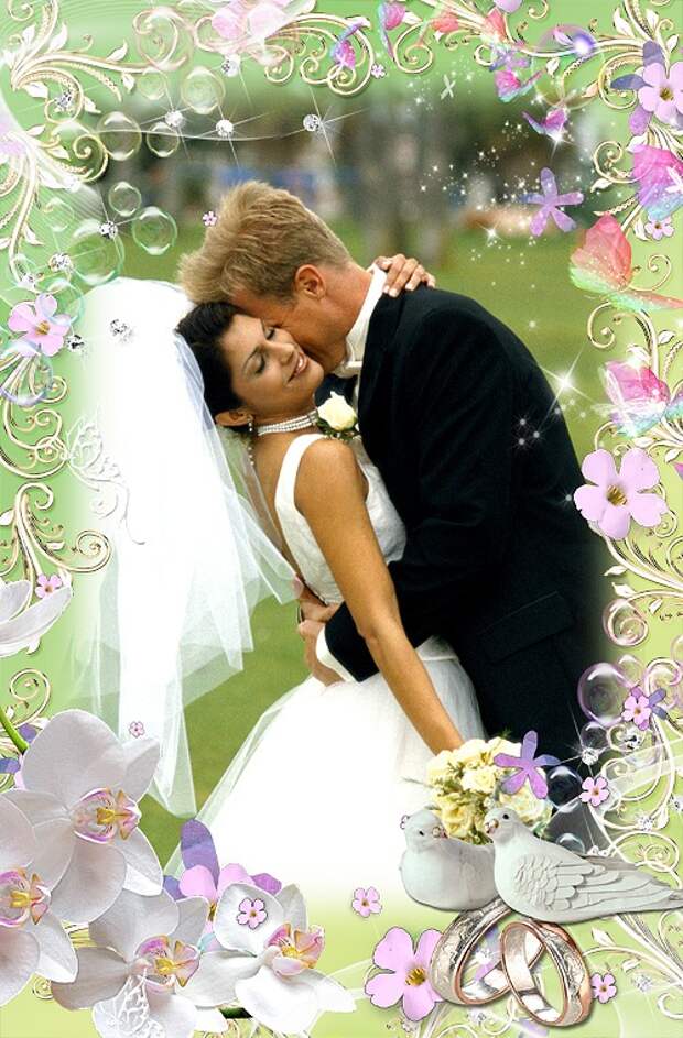 Онлайн вставить фото в рамку свадебное онлайн