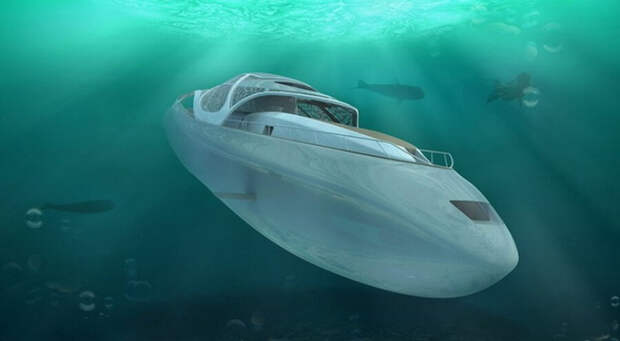 Новая яхта Carapace для путешествий по воде и под водой