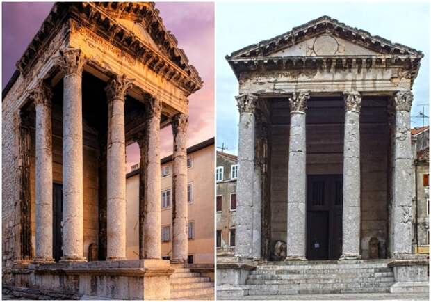 Храм Августа, ок.27 г. до н. э. - 14 г. н. э., Пула, Хорватия.