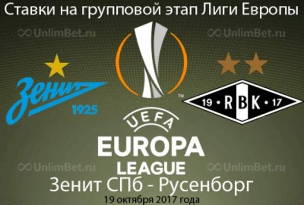 Зенит - Русенборг 19.10.2017: прогноз и ставки на матч Лиги Европы