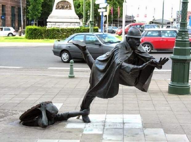 4. De Vaartkapoen, Брюссель, Бельгия интересное, креатив на улице, статуи