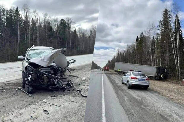 В Омской области Hyundai с человеком разбился, влетев в фуру