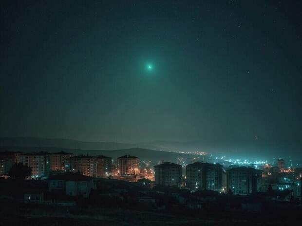 Зелёный луч над Ушаком переполошил жителей — им оказался светящийся воздушный змей