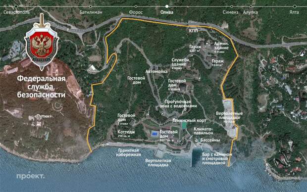 План территории воинской части в поселке Олива, Южный берег Крыма