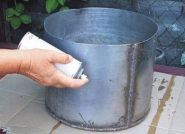 Если ваша кастрюля из нержавеющей стали или покрыта эмалью, используйте аэрозольный матовый лак.