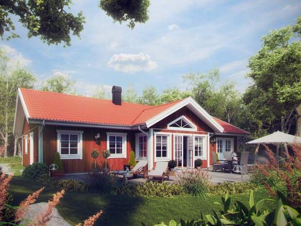 Сельма - одноэтажный шведский дом для большой семьи