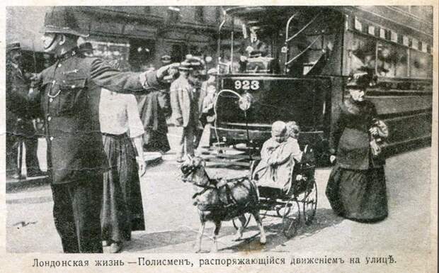 Полисмен, распоряжающийся движением на улице, Лондон, 1902 военное, жандармы, исторические фото, милиция, полиция, факты