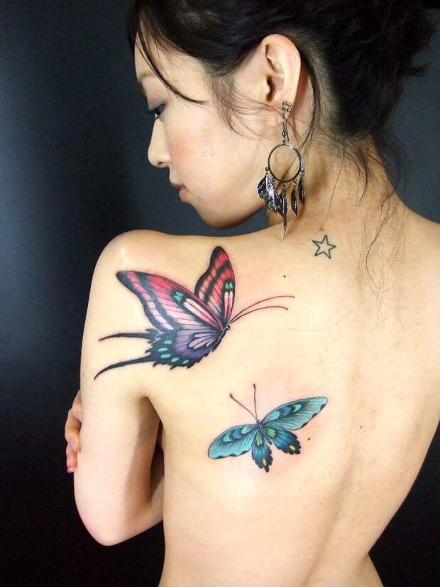 татуировки в виде бабочек фото 13
