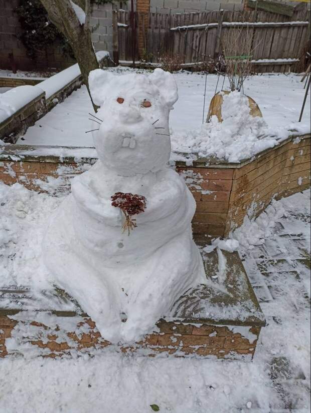 Ещё снеговик в Донецке
