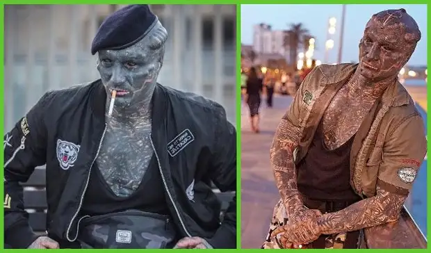 Энтони Лоффедо с татуировкой и имплантами