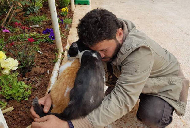 Мужчина остался в разрушенном войной Алеппо, чтобы заботиться о брошенных животных