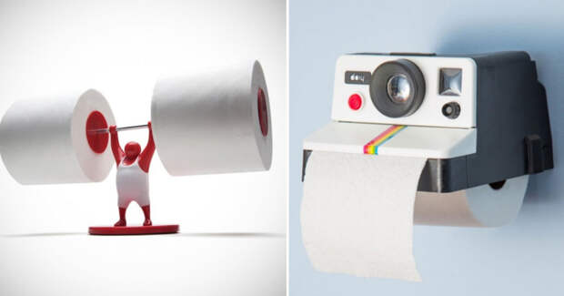 Забавные держатели для туалетной бумаги.