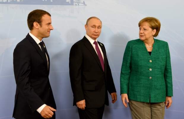 Владимир Путин, Ангела Меркель и Эммануэль Макрон. Фото: www.globallookpress.com