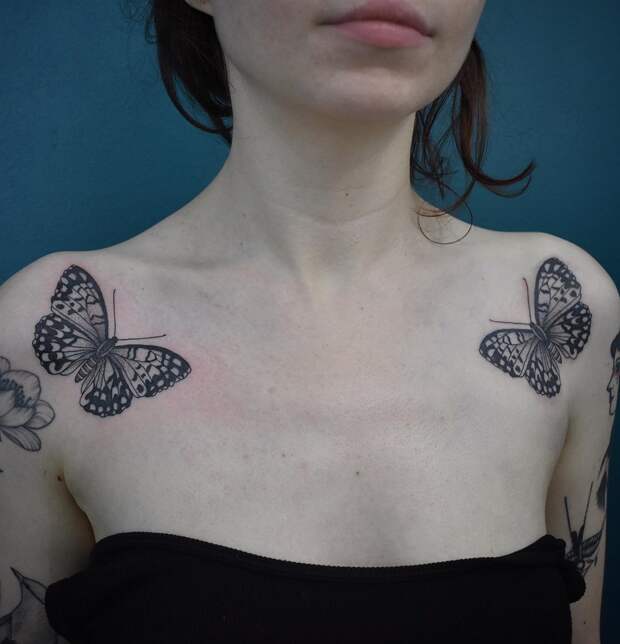 татуировки в виде бабочек фото 17