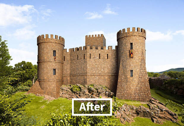 6 великолепных замков Великобритании до и после digital-реконструкции 