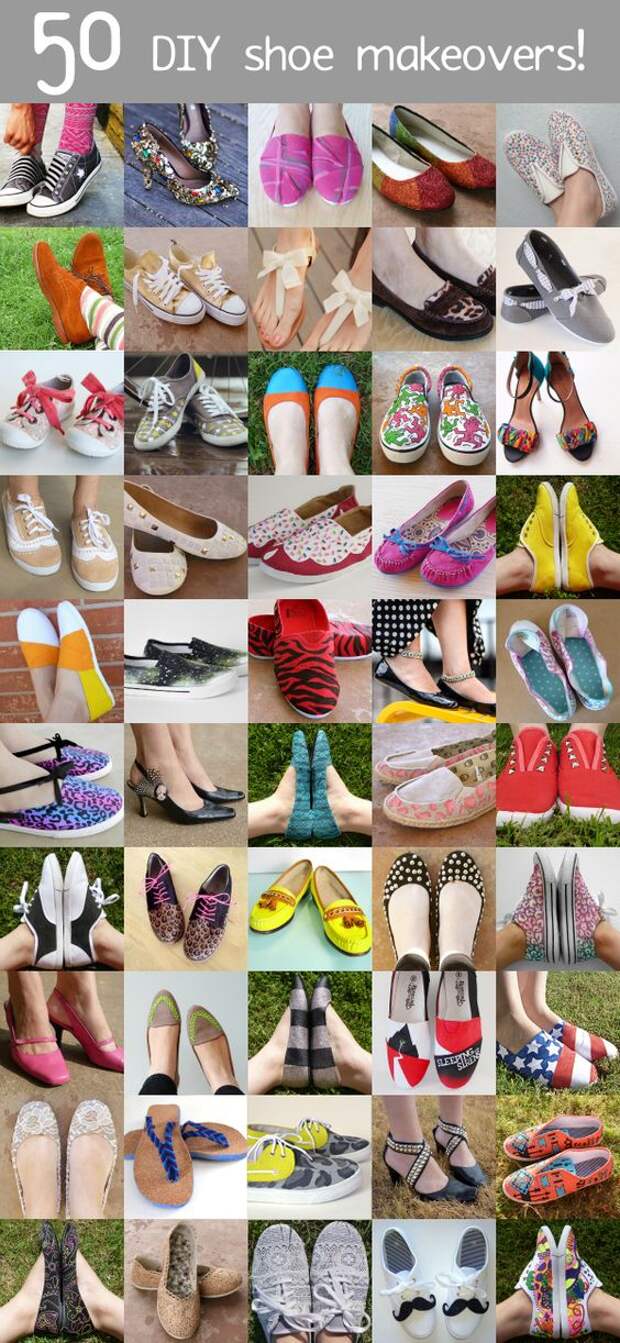 50 DIY Shoe Makeovers! #crafts #diy #shoes: 