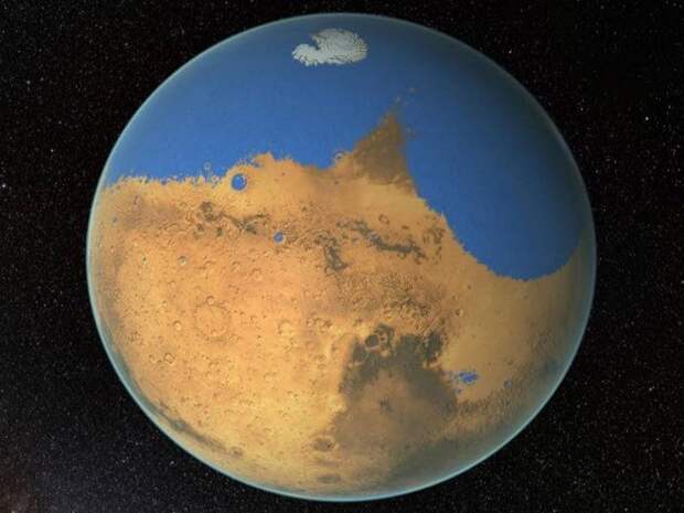 На Марсе были огромные запасы воды.