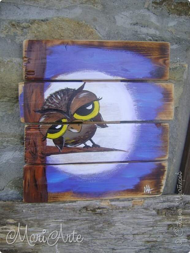 Здравствуйте, всем, заглянувшим ко мне в гости !!  Увидела я как то в интернете, что можно расписывать обычные деревянные дощечки, небрежно сколоченные..... фото 2