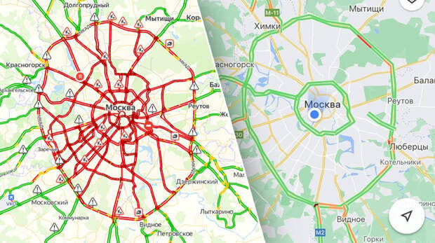 Карта с пробками в москве онлайн в реальном