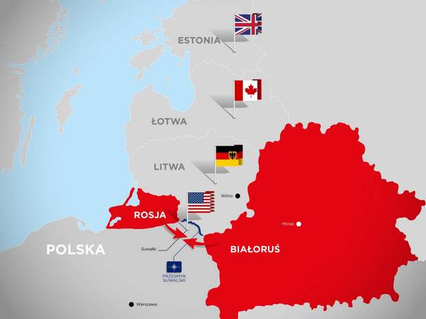 Польша и Литва проводят учения нон-стоп в районе Сувалкского коридора (это узкая полоса Польши и Литвы вдоль их общей границы).
