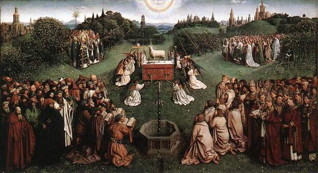 Ян ван Эйк - Eyck Jan van The Ghent Altarpiece Adoration of the Lamb