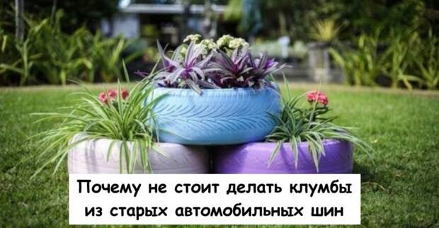 Почему не стоит делать клумбы из старых автомобильных шин