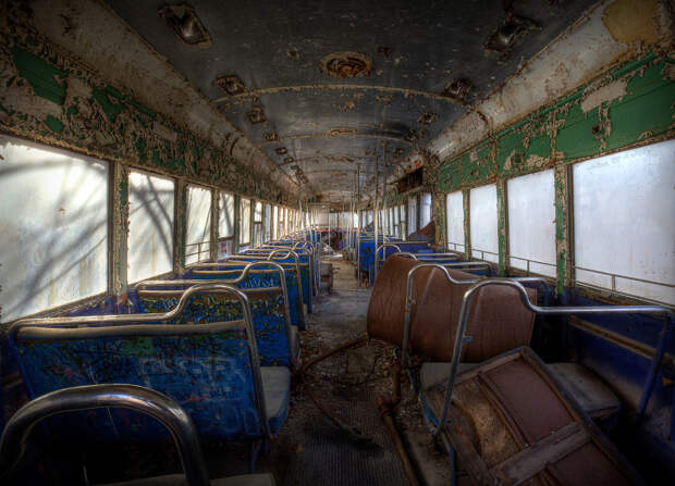 Abandoned Trolley Graveyard