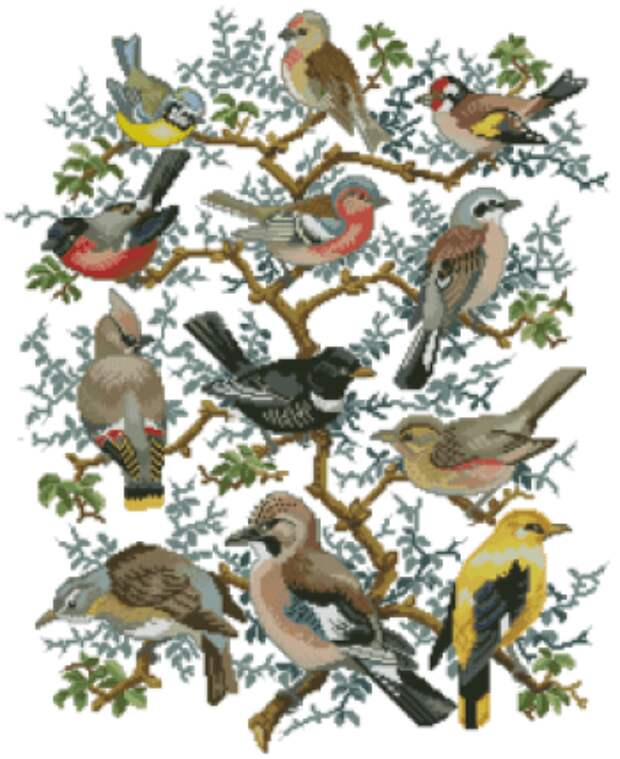 Дерево с птицами