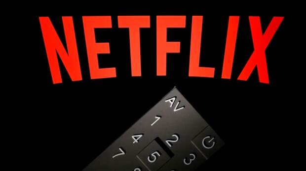 Netflix logo with remote