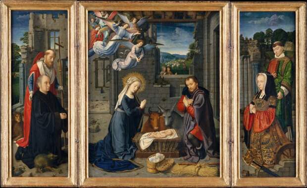 12 Герард Давид 1510-15 Рождество с донатрами и святым Иеронимом и Леонардом