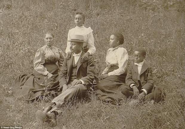 Семья афроамериканцев в штате Джорджия, США викторианская эпоха, исторические фото, история, история США, редкие фото, солдаты, фото, чернокожие